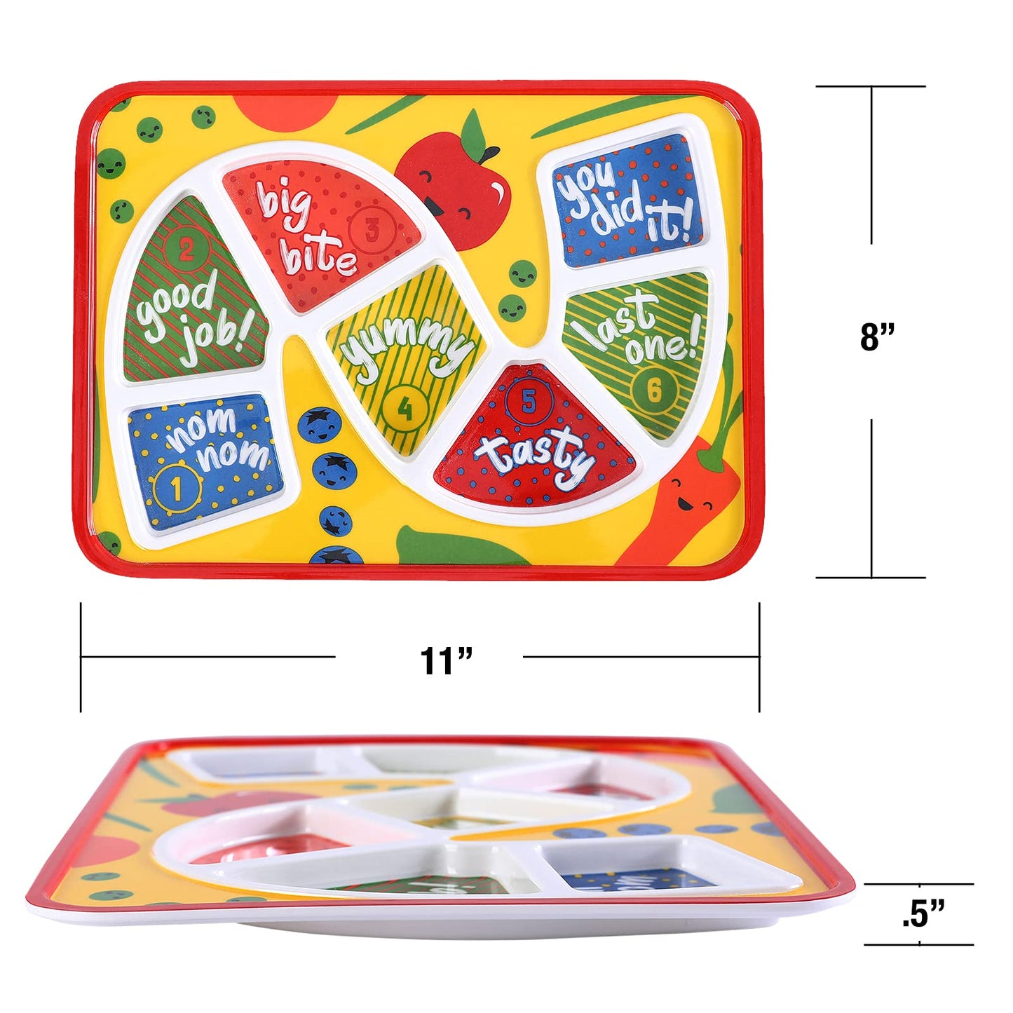 Gsm Brands Kids Dinner Plate For Picky Eating Toddlers: Healthy Constructive Fun Meal Time, Divided Portions