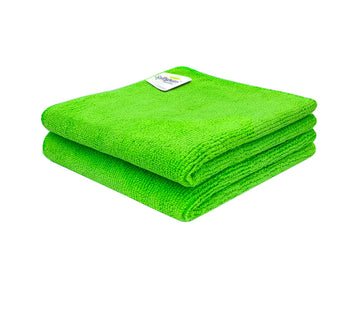 Softspun Microfiber Baby Hand & Face Wipes 30X30 Cms 2 Piece Towel Set, 340 Gsm (Green) Super Soft & Silky For Hand, Face And Bo