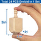 Amenon 24 Pack Hanukkah Wooden Dreidel, 3 Inch Blank Natural Wooden Chanukah Dreidel Diy Project Painted For Hanukkah Party Game