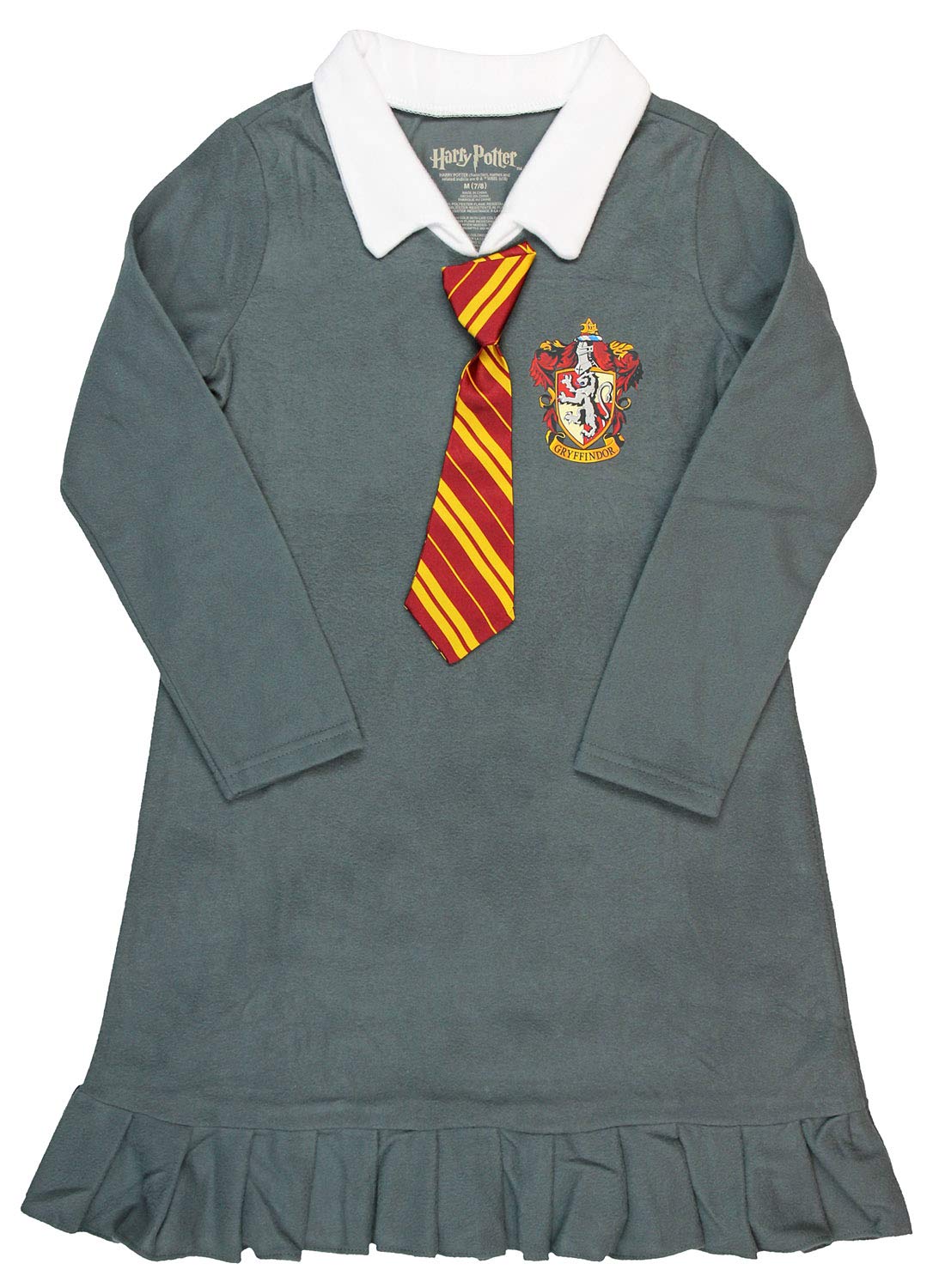 Intimo Harry Potter Hermione Granger Gryffindor Halloween Costume Uniform Tie Pajama Gown, Gray, 14/16