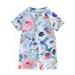 Niceclould Toddler Boy Girl Short Sleeve One Piece Zipper Swimsuit Watercolor Swimwear Romper Jumpsuit Beach Bathing Suit (Us, A