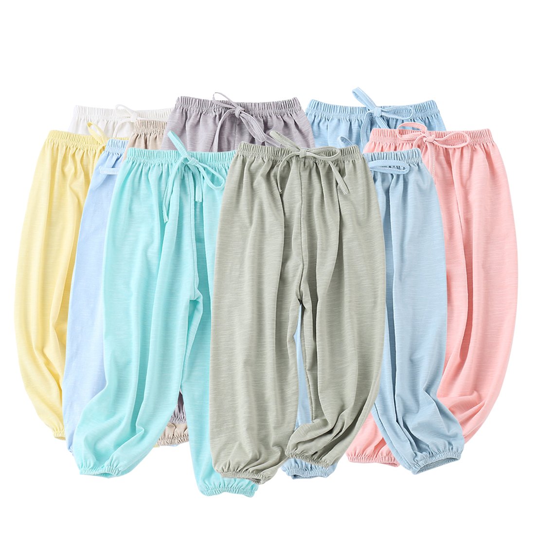 Pauboli Baby Long Bloomers Soft Cotton Harem Pants For Boys Girls 12M-7T (Us, Age, 4 Years, 5 Years, Grey)