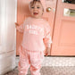 Baby Girl Clothes Valentines Day Outfits Long Sleeve Fall Winter Infant Toddler Sweatshirt Top Pants Set (Pink, 0-6 Months)