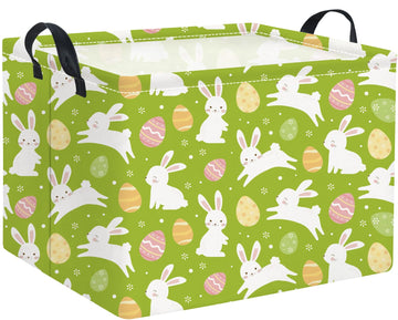 HIYAGON Rectangular Easter Basket Easter Gift Basket Kids Storage Basket Kids Basket Baby Nursery Basket for Boys Bunny Room Dec