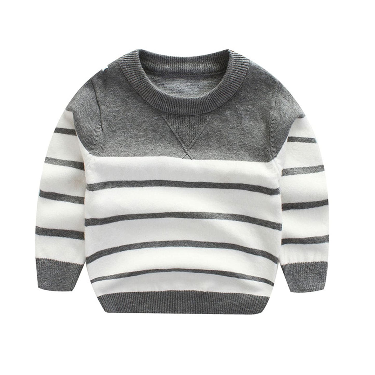 Peecabe Toddler Baby Cable Knit Sweater For Boys Long Sleeve Crewneck Striped Cotton Pullover Sweatshirt Fall Winter 1-5T (3T, G