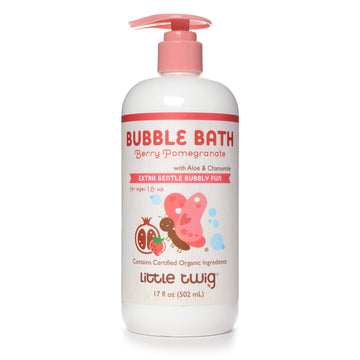 Little Twig Bubble Bath, Baby Bath Essential With Natural Plant Derived Formula, Vegan, Gluten-Free, Paraben-Free, Berry Pomegra