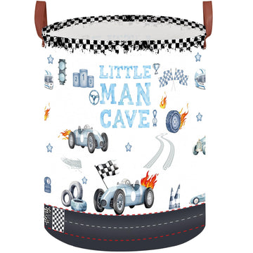 XHWZOF Car Themed Room Decor Laundry Basket, Kids Vintage Car Nursery Hamper,Tire Toy Box for Boys,Collapsible Clothes Book Orga