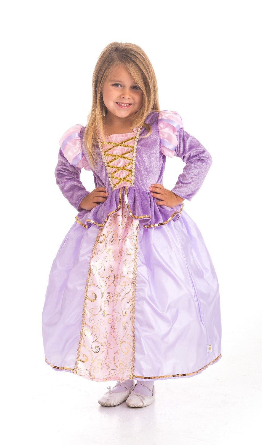 Little Adventures Classic Rapunzel Princess Dress Up Costume (Large Age 5-7) - Machine Washable Child Pretend Play And Party Dre