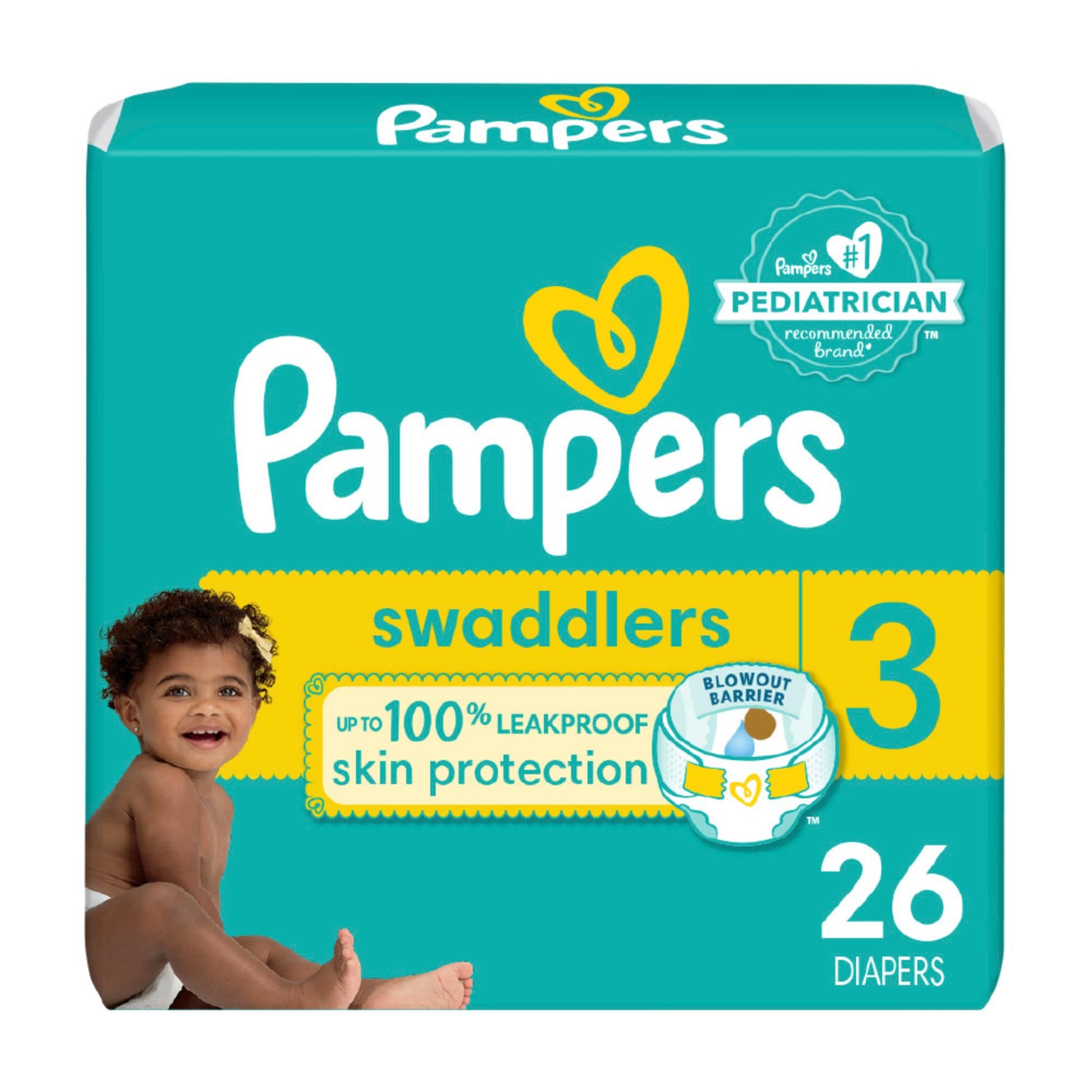 Pampers Baby Diapers - Swaddlers - Size 3, 26 Count, Ultra Absorbent Disposable Infant Diaper