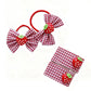 Strawberry Snap Clips Baby Girls Fruit Hair Bow Clips Strawberry Hair Ring Tie BBW24 (4 Pcs-A3)