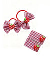 Strawberry Snap Clips Baby Girls Fruit Hair Bow Clips Strawberry Hair Ring Tie BBW24 (4 Pcs-A3)
