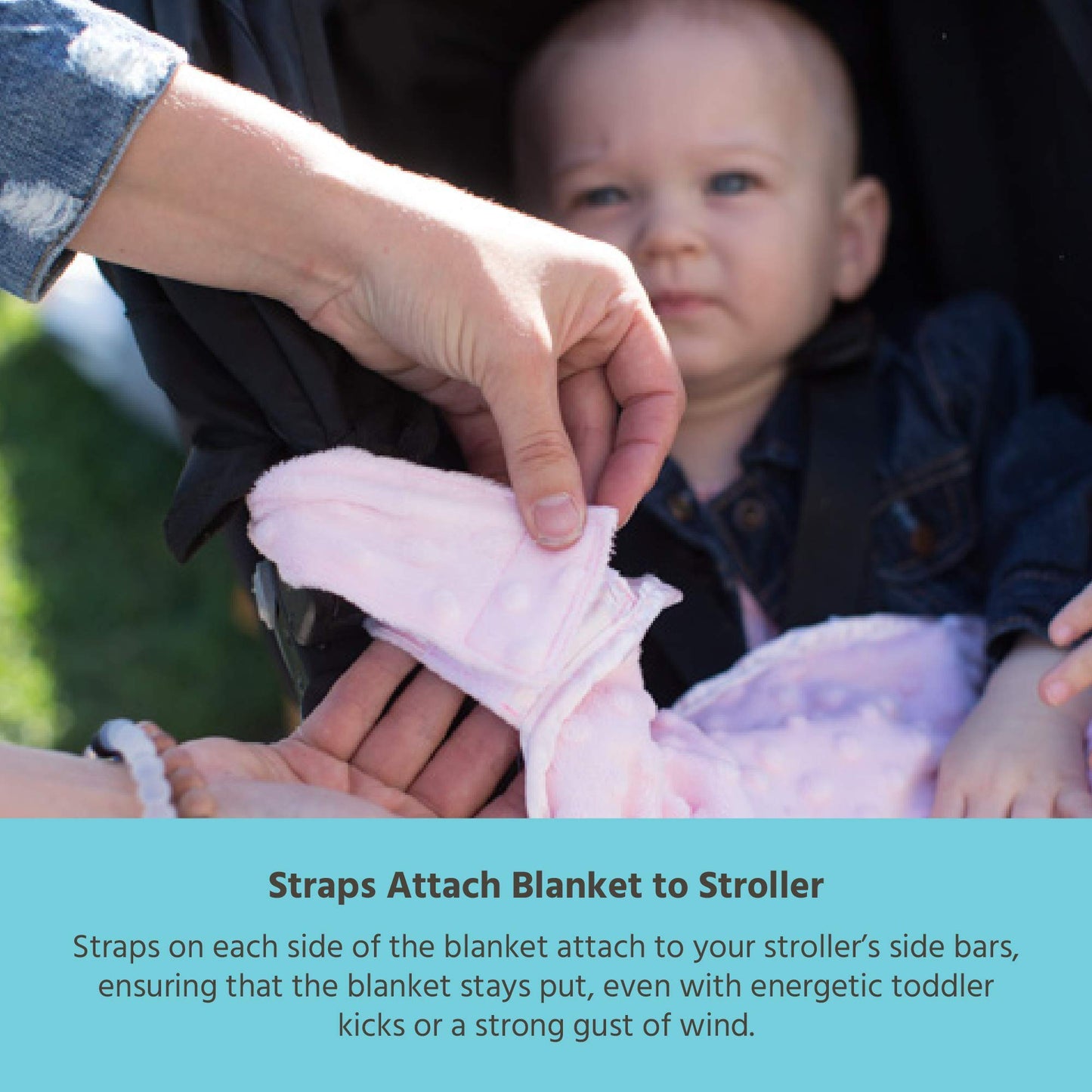 J.L. Childress Cuddle 'N Cover Stroller Blanket - Silky And Minky Fabrics - Blanket Attaches To Stroller - Privacy Cover, Blanke