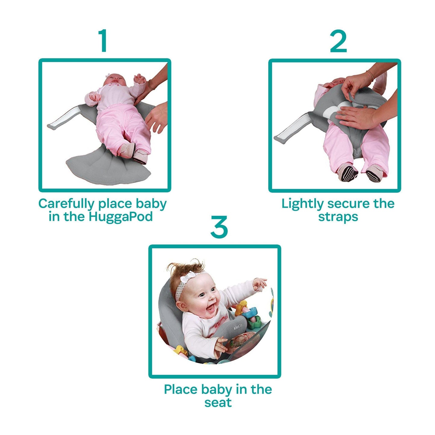 Kidco Huggapod Portable Baby Seated Support - Situp Baby Seat, Portable Infant Sit Up Seat For Jumpers, Swings, And More, Machin