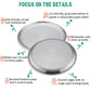 E-Far Stainless Steel Plates Set Of 4, 8-Inch Metal Dinner Plates For Kids Toddlers, Great For Self-Feeding/Picnic/Outdoor Campi