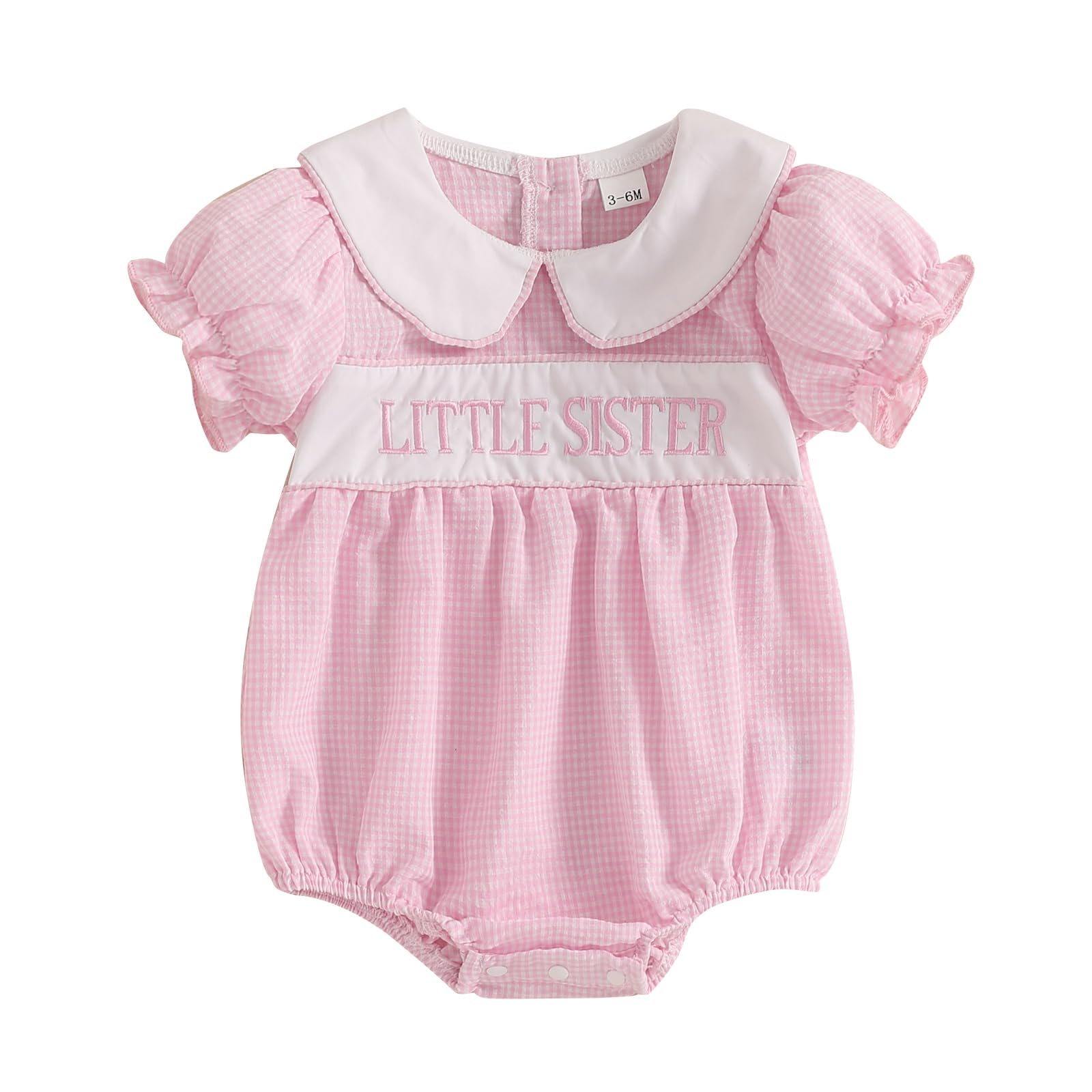 CREAIRY Big Sister Little Sister Matching Outfits Baby Girl Smocked Short Sleeve Romper T-Shirt Toddler Dress Summer Clothes (Li