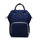 Milky Chic Mommy Diaper Bag- Waterproof USB Charging Port Stroller Straps Changing Pad (Blue Dots)