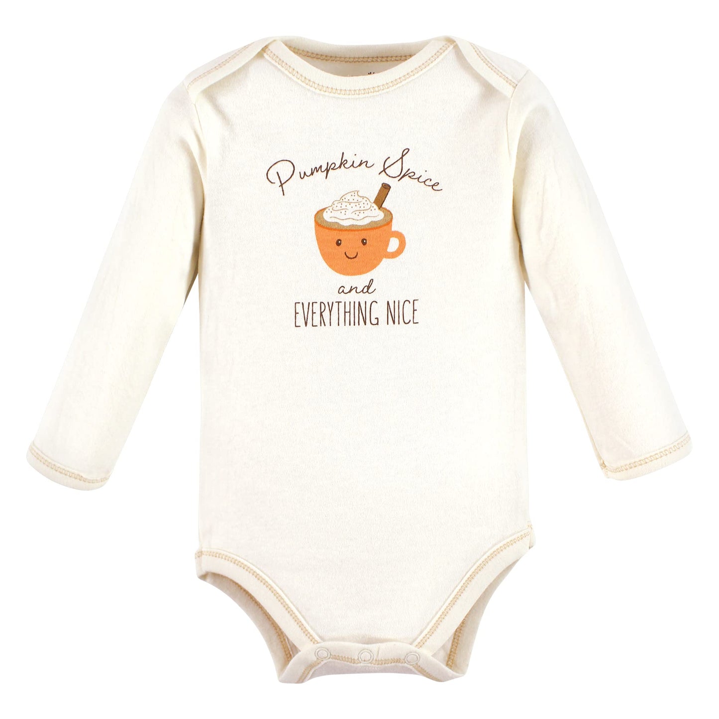 Touched By Nature Unisex Baby Organic Cotton Long-Sleeve Bodysuits, Fall Food, 9-12 Months
