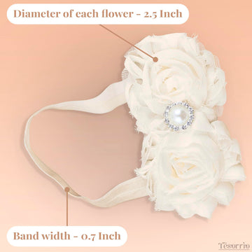 Baby Girl Flower Headband And Hair Accessories - Floral Headpiece With Bows For Newborn And Infant Girls
