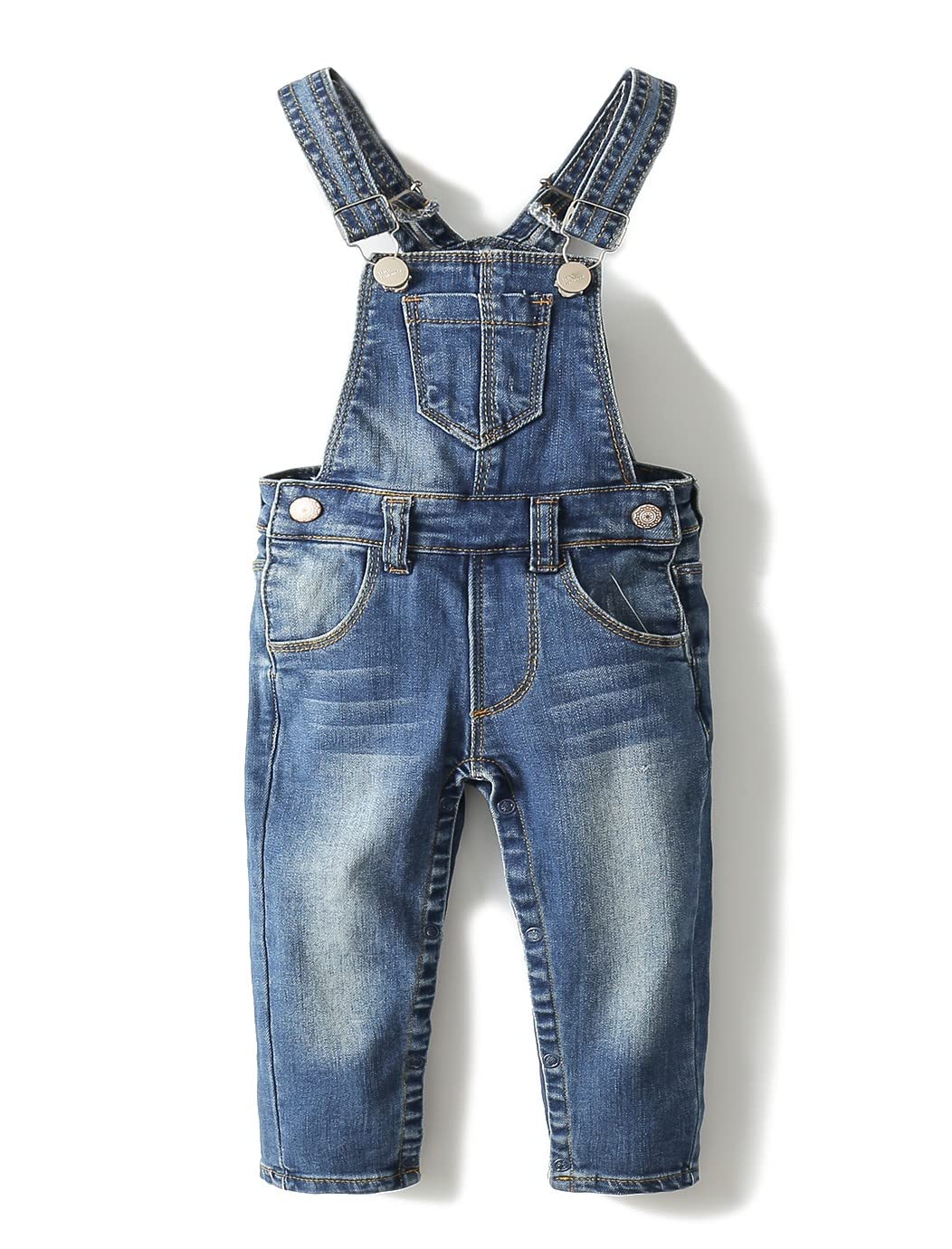 Kidscool Space Baby Boy Girl Jean Overalls,Toddler Slim Cute Denim Dungaree,Blue,12-18 Months