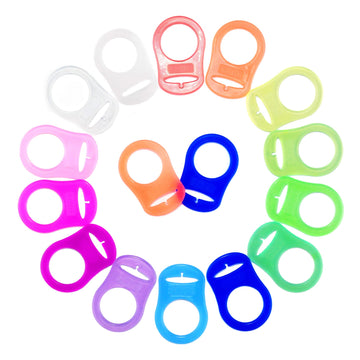 Silicone Adapter Rings Holder For Button Style Mam Nuk Baby Pacifier Soother Teething Ribbon Bpa Free Mix Colors Pack Of 10
