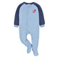 Gerber Baby Girls Toddler Loose Fit Flame Resistant Fleece Footed Pajamas 2-Pack Floral Blue 5T
