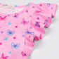 Labeca Baby Girls Printed Casual Party Dresses Twirly Ruffle Sleeve Dress Butterfly Unicorn Cap Xs
