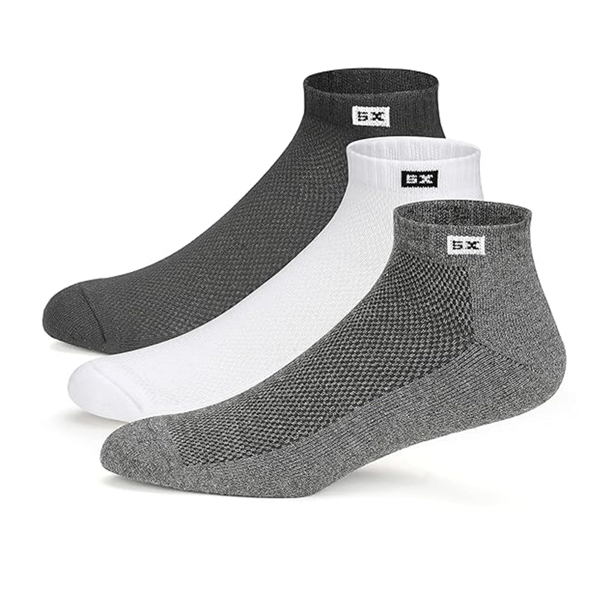 Supersox Cotton MenS 3 Pairs Sports Ankle Length Socks  Half Terry Cushioned, Anti Odour & Anti Bacterial For Sneaker & Runnin