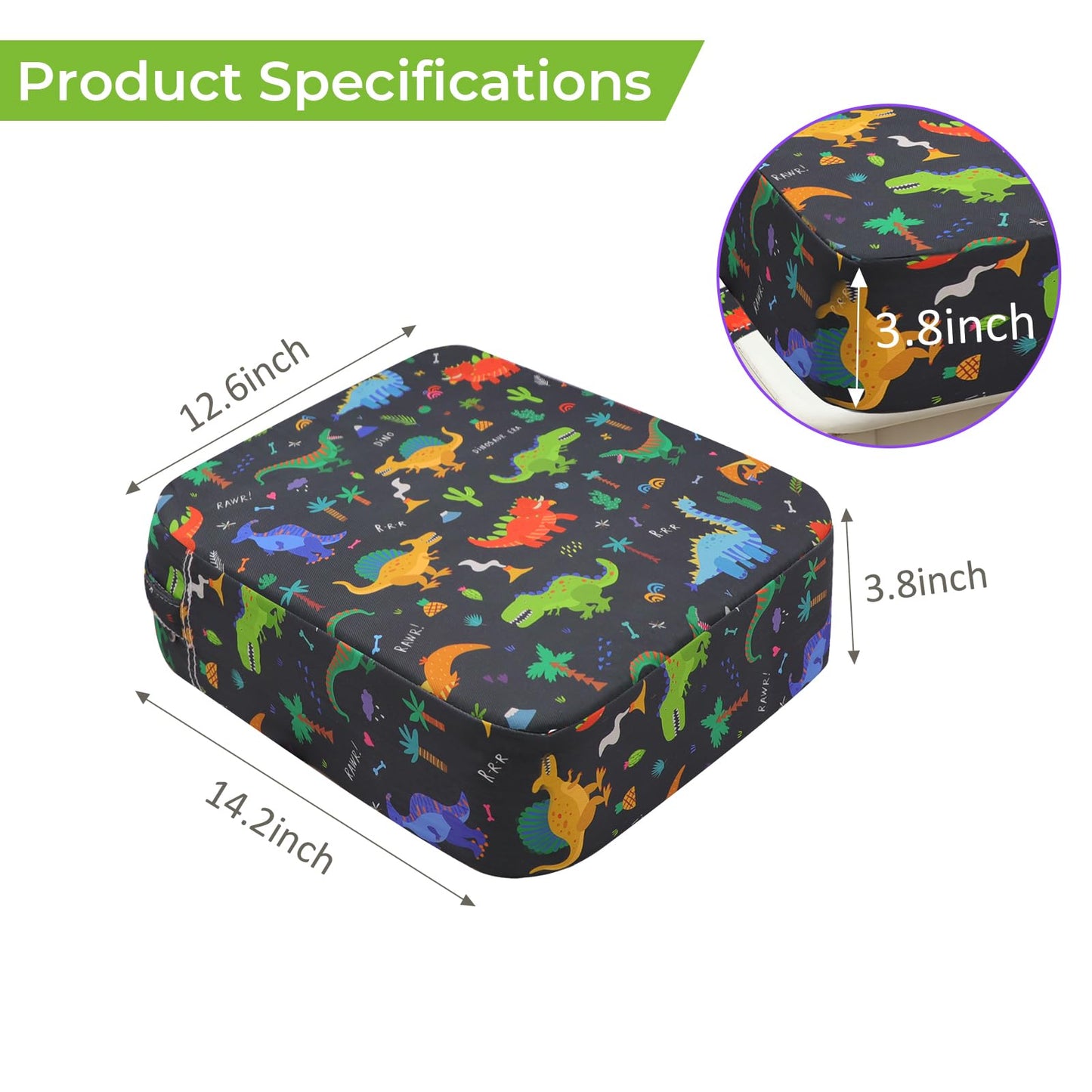Toddler Booster Seat For Dining Table, Adjustable Seat Belts Booster Seat For Kitchen Chair, Strong Support Booster Seat Cushion