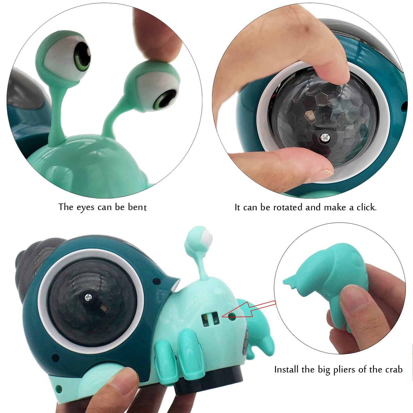 Tipmant Baby Toddler Electric Crab Cute Electronic Animal Vehicle Car Toy Crawl, Play Music, Luminous Light Kids Birthday (Green