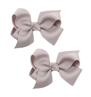 Koolgil Baby Girl's 2Pcs Cute 3 Inch Pure Color Bow-knot Hair Clip for Photography Travel Daily Life (Grey)