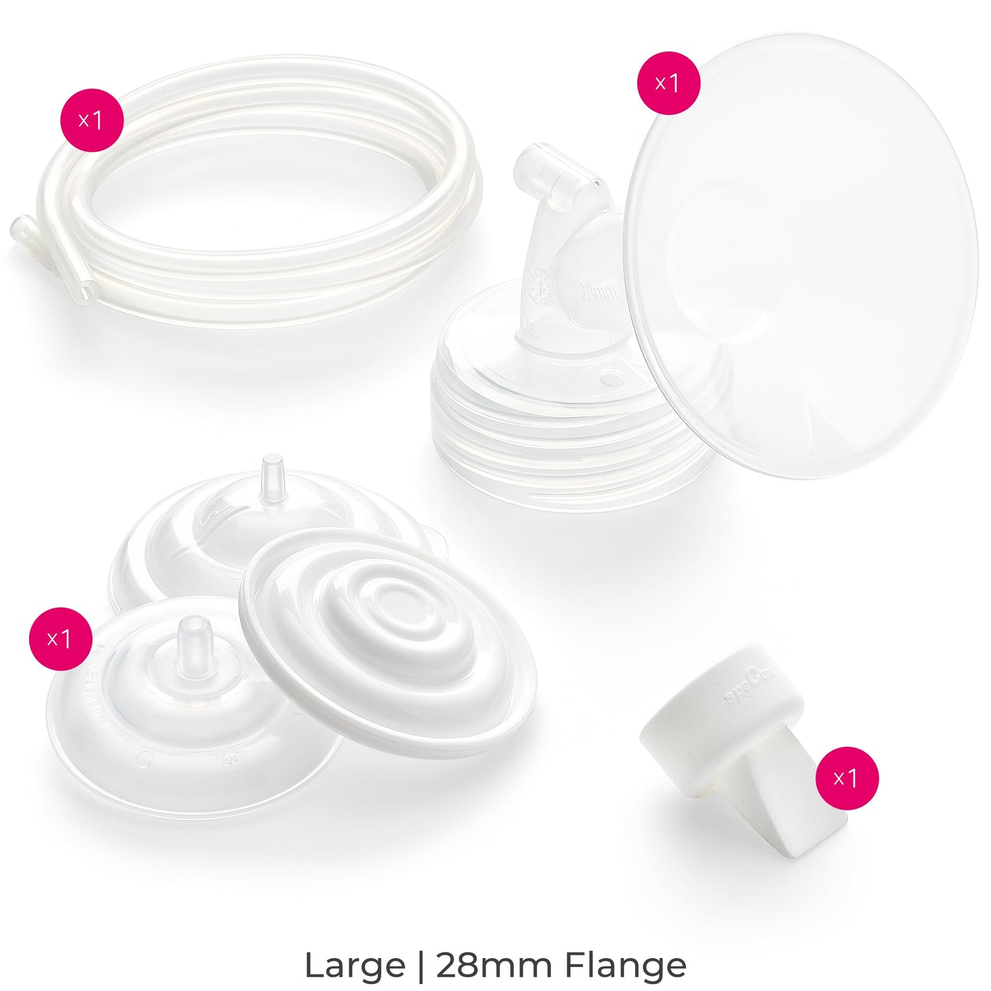 Spectra - Wide Breast Shield Set For Breast Milk Pumps - Large 28Mm