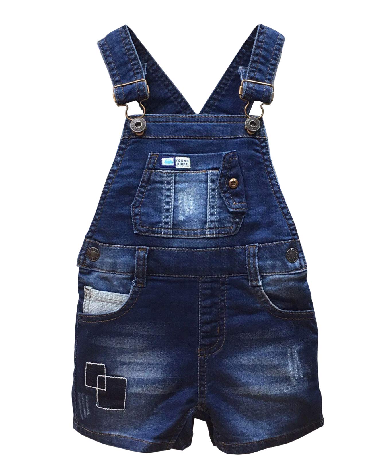 Kidscool Space Baby & Little Girls/Boys Summer Shorts,Adjustable Jean Shortall Overalls,Blue,18-24 Months