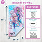 Franco Mermaze Super Soft Cotton Bath/Pool/Beach Towel, 58 In X 28 In, (Official Mermaze Product)