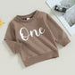 First Birthday Boy Outfit Baby Boy Crewneck Sweatshirt One Year 1St Birthday Outfit Cute Fall Winter Clothes (A-Coffee, 12-18 Mo