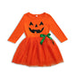 Halloween Tutu Dress Toddler Gilrs Kids Long Sleeve Graphic Tulle Pumpkin Dress Outfit 4-5T