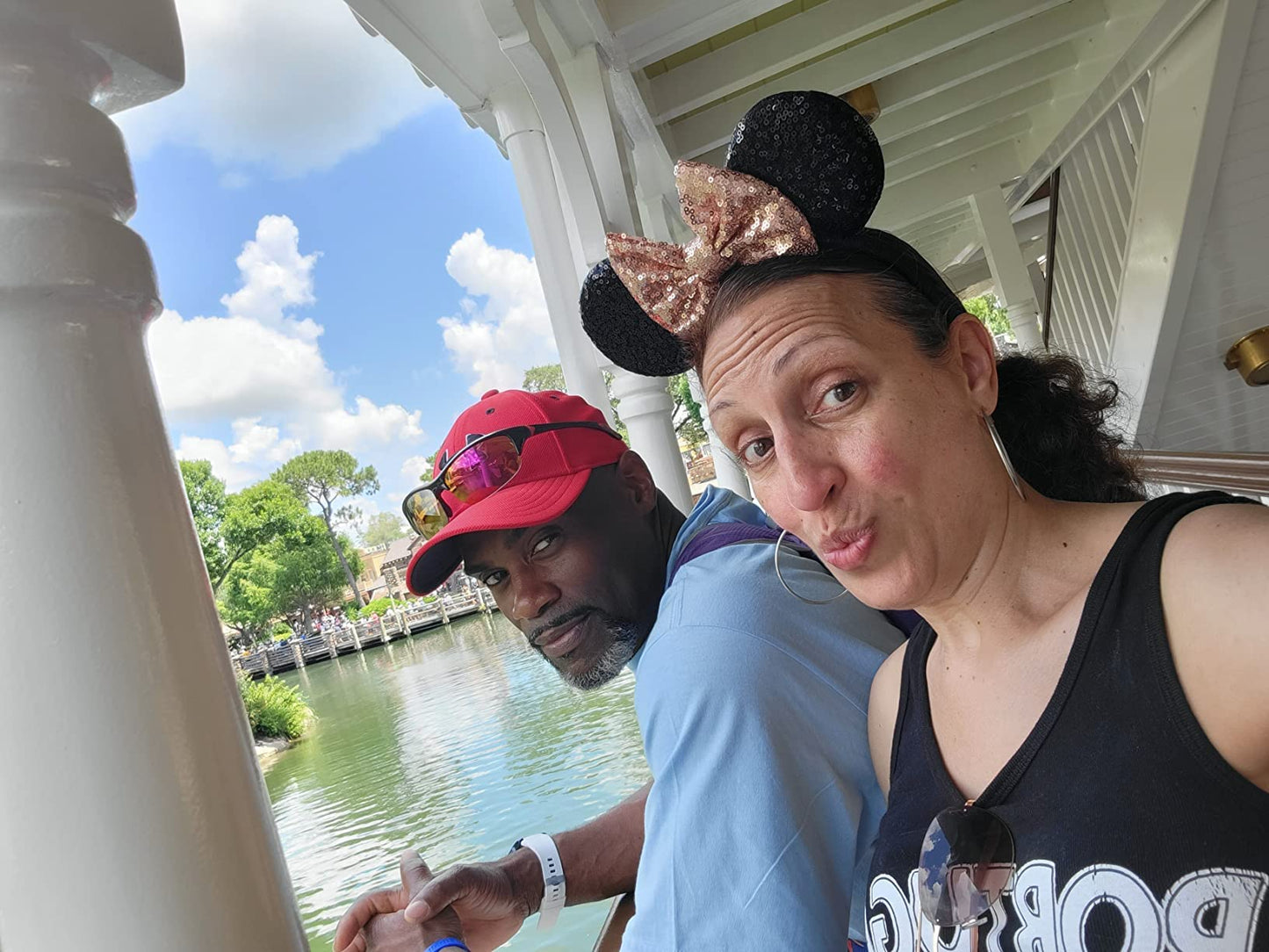 Clgift Rose Gold Minnie Ears, Iridescent Minnie Ears, Silver Gold Blue Minnie Ears, Rainbow Sparkle Mouse Ears,Classic Red Sequi