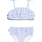 Rufflebutts Periwinkle Blue Seersucker Seersucker Bow Ruffle Bikini - 5