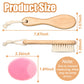 Wooden Soft Goat Bristles Brush With Baby Silicone Hair Scrubber Cradle Cap Brush For Newborn, Toddler, Infant, Baby Hair Care K