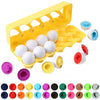 Dimple Fun Egg Matching Toy (Total 12 Eggs) - Toddler STEM Easter Eggs Toys, Shape Recognition Egg Toys for Kids, Educational Co