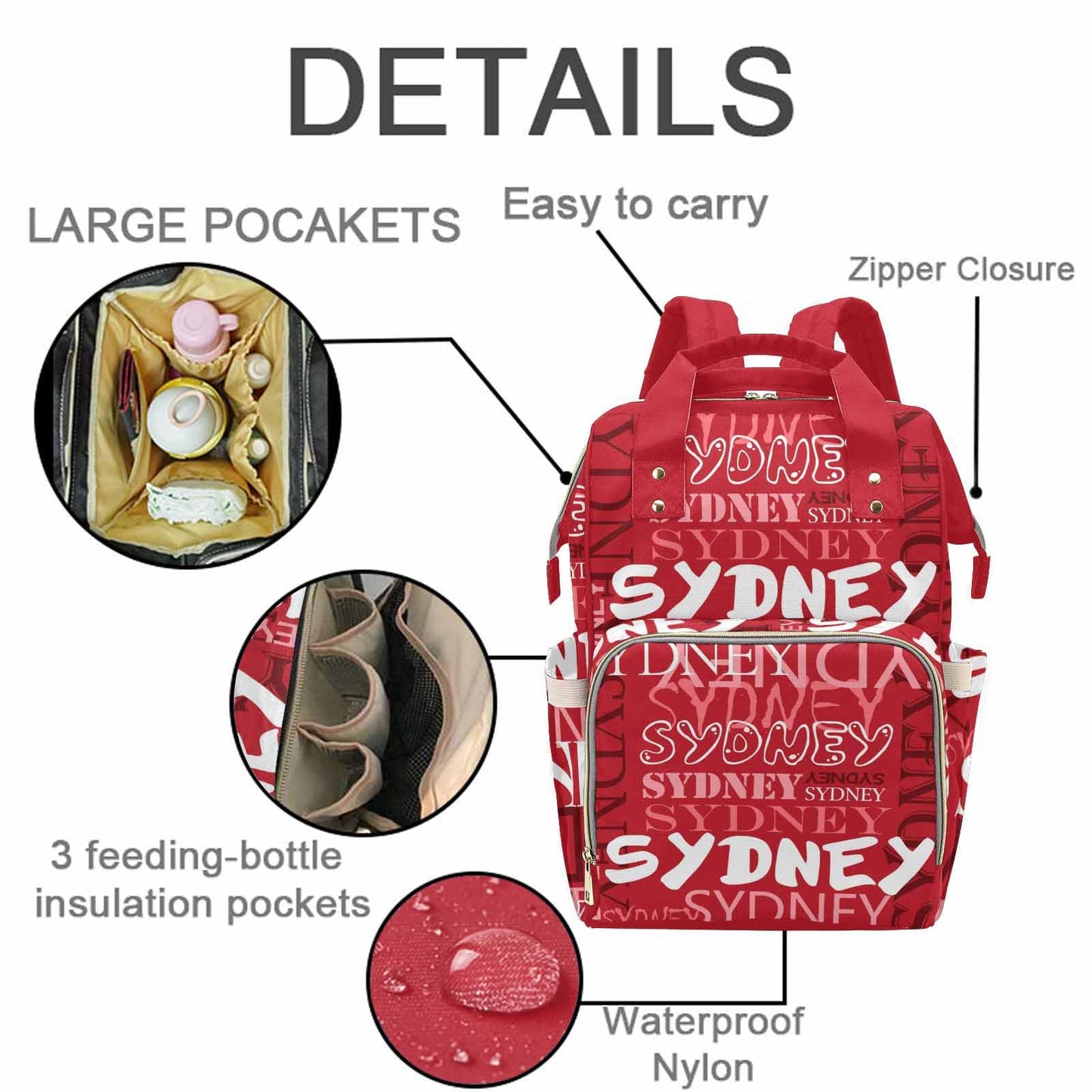 M Yescustom Custom Diaper Bag Backpack For Girls Boys Large Capacity With Pockets Personalized Baby Diaper Bags For Mom Waterpro