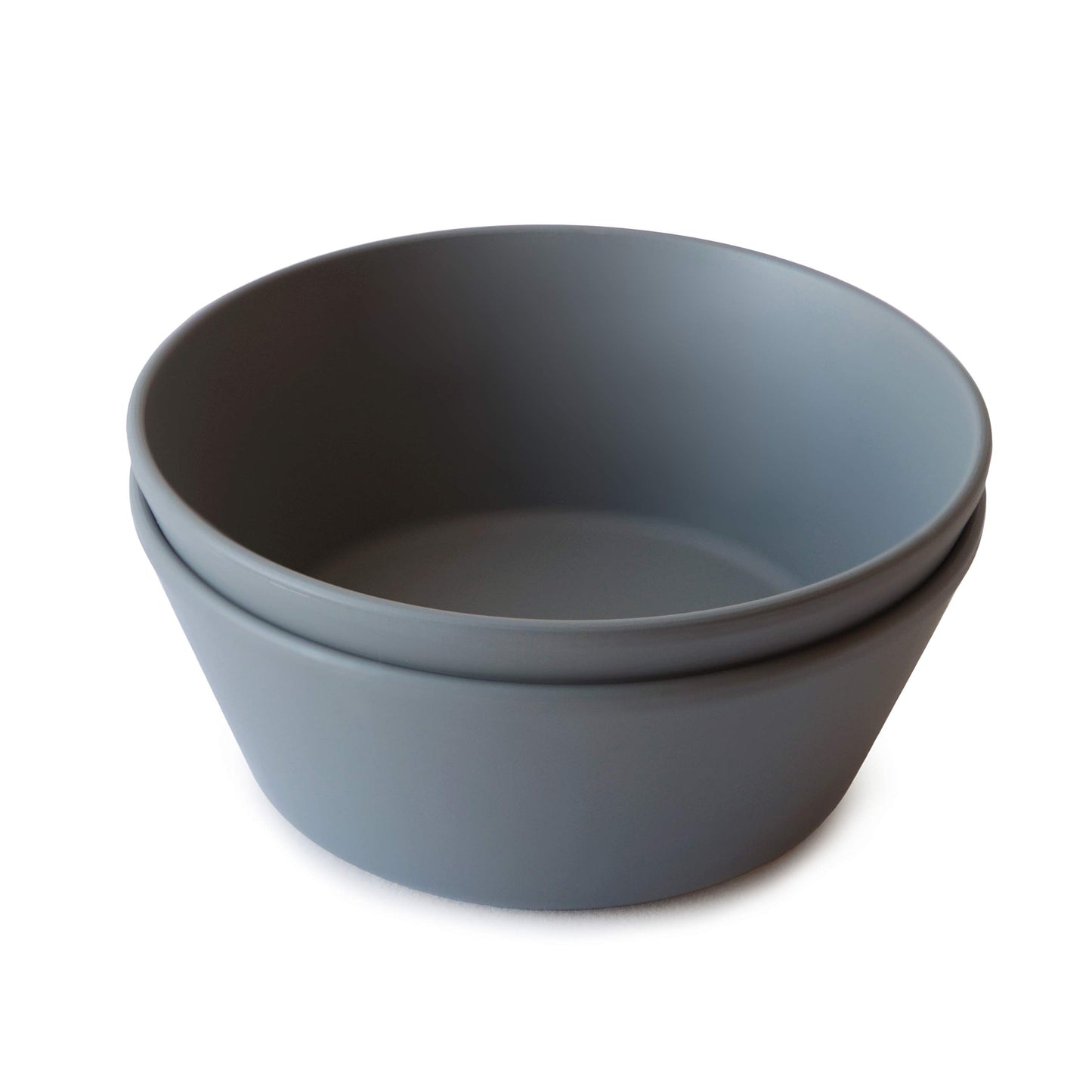 Mushie Round Dinnerware Bowls For Kids | Made In Denmark, Set Of 2 (Smoke)