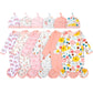 Cuffbow 6 Packs Newborn Baby Knotted Gowns Set 0-6 Months Cotton Sleeper Long Sleeve Nightgown Hat Set for Infant (Sweet Color,S