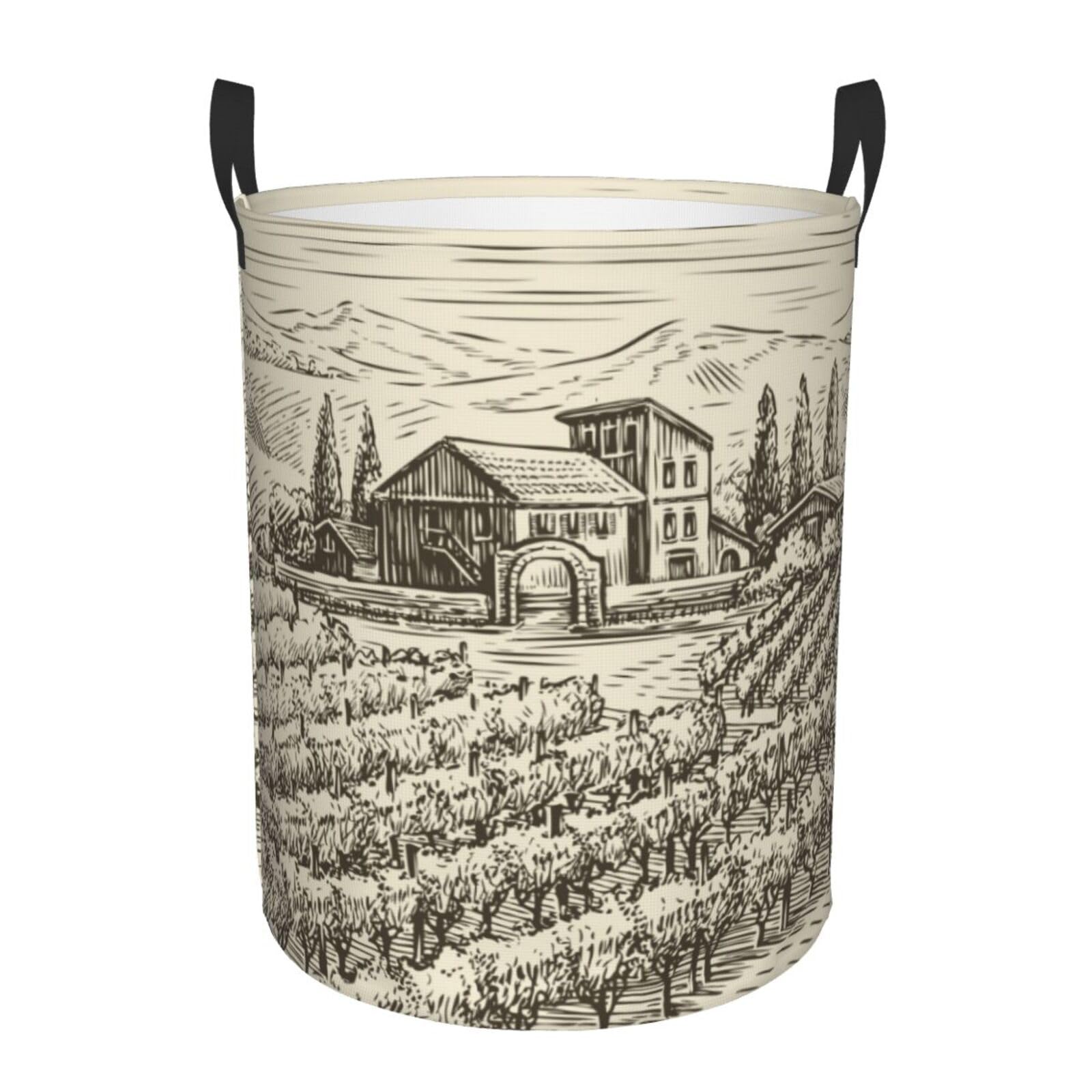 Pevtufa Vineyard Landscape Foldable Laundry Basket Organizer,Fabric Clothes Toy Storage Basket Nursery Hamper Storage Bin For Ho