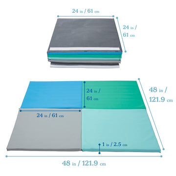 Ecr4Kids Softzone Quad Fold-N-Go Activity Mat, Folding Playmat, Contemporary
