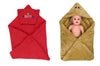 CTMKIDS Baby Wrap with Cap for Kids 74x74 cm  Red & Single Baby Wrap with Cap for Kids 74x74 cm  Camel