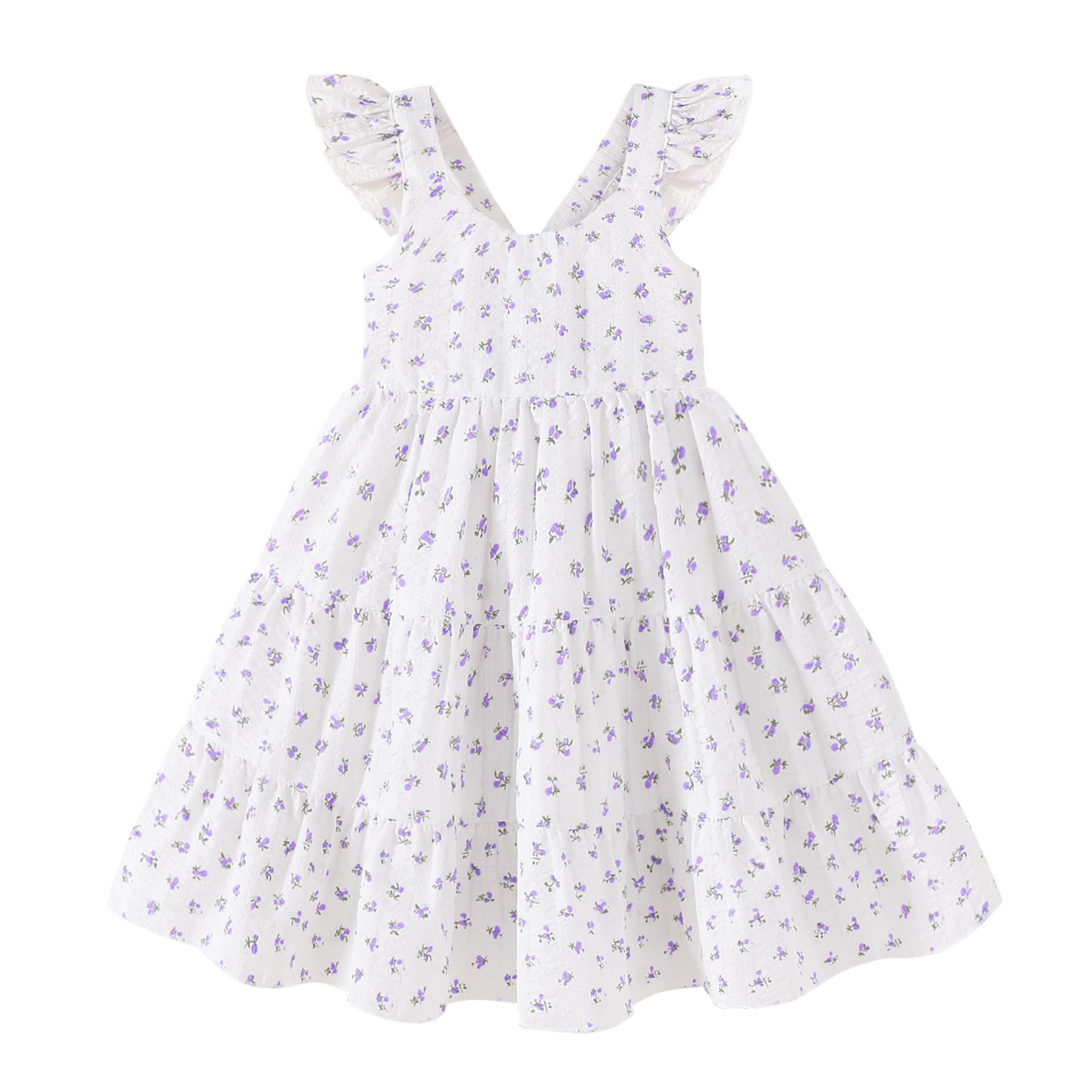 Younger Tree Toddler Baby Girl Dress Summer Outfits Floral Flutter Sle – Cutebab WBBAPB0D9GFVBYH