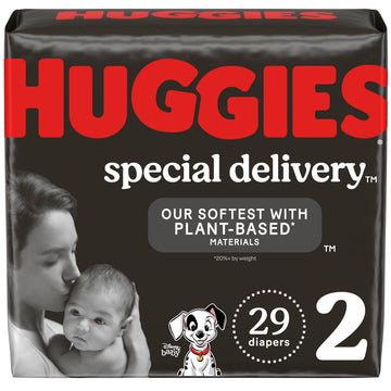 Huggies Special Delivery Hypoallergenic Baby Diapers Size 2 (12-18 Lbs), 29 Ct, Fragrance Free, Safe For Sensitive Skin
