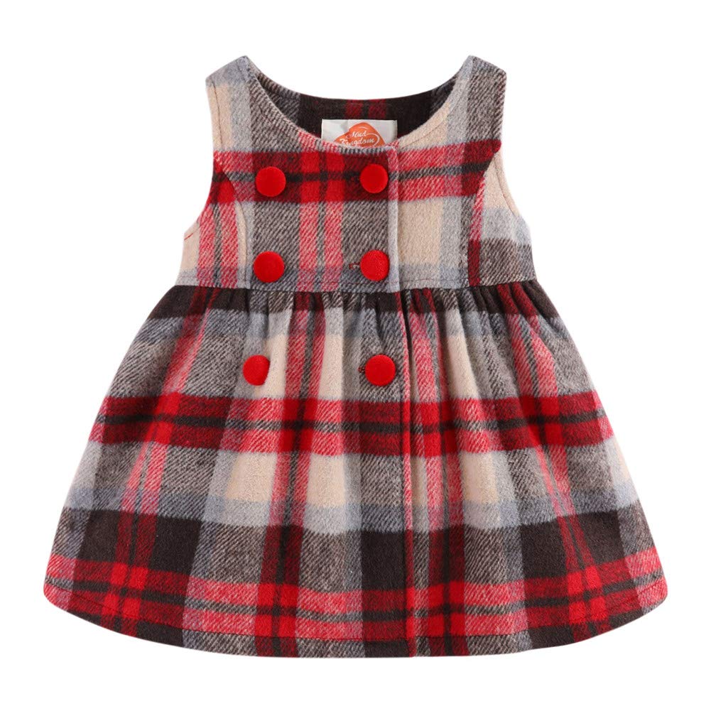 Mud Kingdom Baby Girl Dresses Green Plaid Winter Wool Jumper 18-24 Months Loose Fit Happy New Year