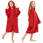 Hiturbo Kids Bath Towel Hoodie: Soft Plush Zipper Surf Poncho - Warm Fleece Changing Towels Swimming Outerwear (Red)