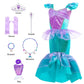 Oskiner Mermaid Costume For Girls,Mermaid Dress For Girls Kids (Blue, 4-5Years)
